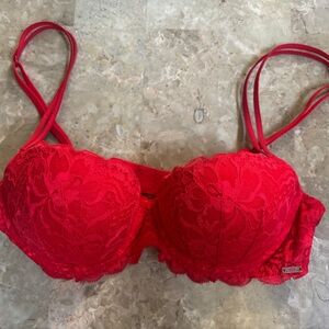 Victoria’s Secret Pink brand Red lace push up bra. 34B